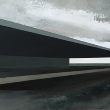 El que siempre quiere irse y siempre se queda / mixta sobre tabla / 50 x 200cm / 2009