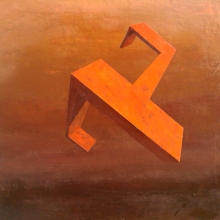 Espacio en rojo  / 30 x 30 cm /mixta/papel encolado en tabla / 2011