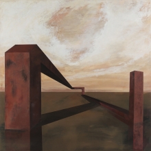Tan lejos y tan cerca /  mixta sobre tabla / 90 x 90 cm / 2014
