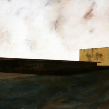 Entre el cielo y la tierra /mixta sobre tabla montada/ 80  x 200 cm /2007