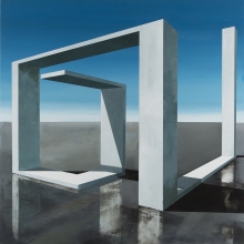 Redefiniendo mi espacio /  mixta sobre tabla /  90 x 90 cm / 2014