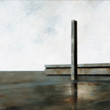 Dos momentos en un mismo espacio /mixta sobre tabla montada/50 x 170 cm /2006