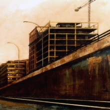 Cinco farolas /mixta sobre tabla montada / 70 x 100 cm /2005