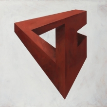 Figura imposible V / 46 x 53 cm mixta sobre tabla / 2012