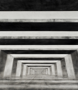 Perdiendo perspectiva / Grafito sobre tabla / 80 x 200 cm / 2018